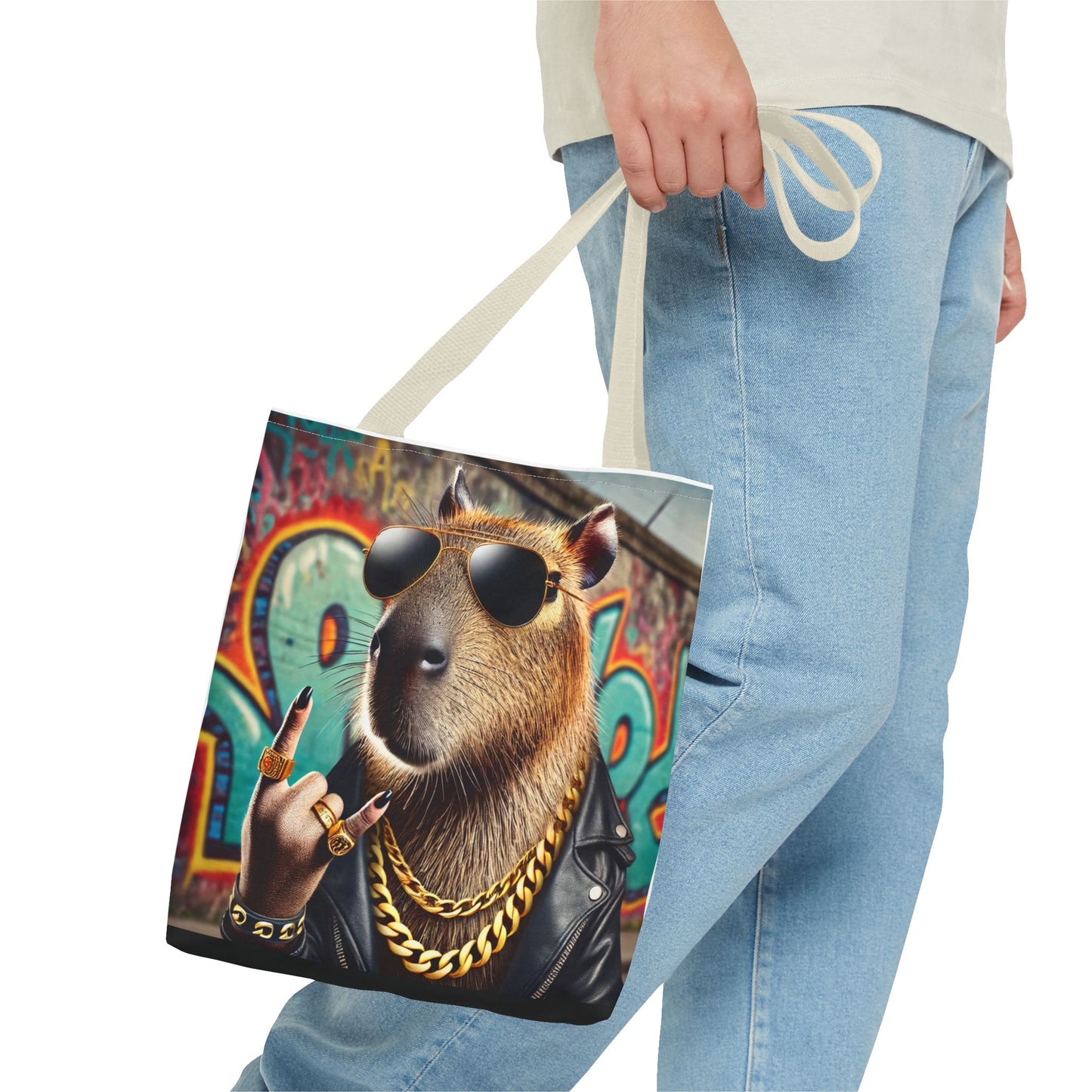 Queen Capybara Graphic Tote Bag - Trendy Eco-Friendly Shopping Bag