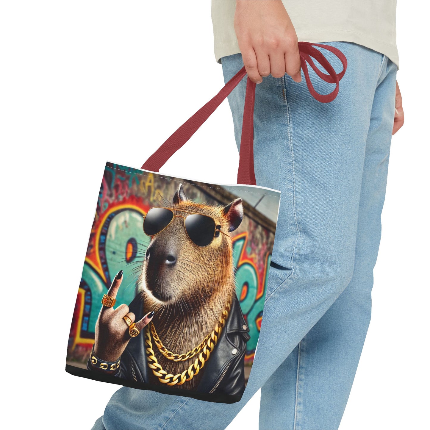 Queen Capybara Graphic Tote Bag - Trendy Eco-Friendly Shopping Bag