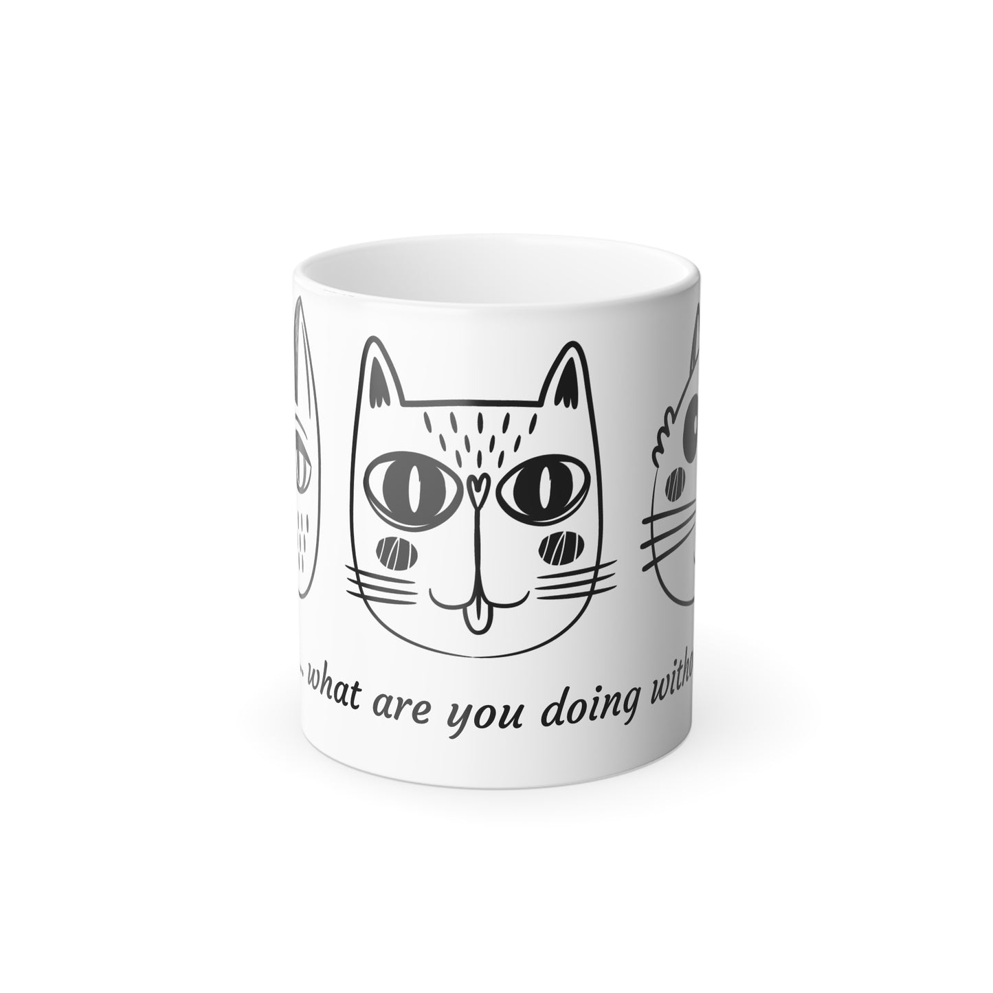 Whimsical Cat Color Morphing Mug - Fun Conversation Starter for Cat Lovers