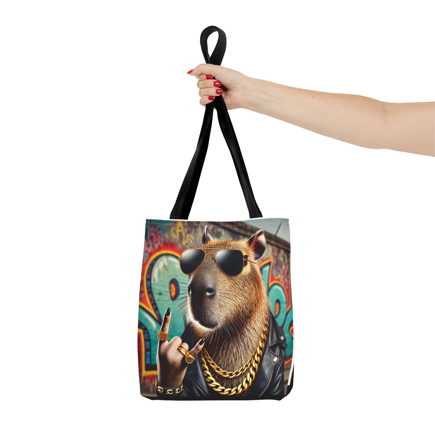 Queen Capybara Graphic Tote Bag - Trendy Eco-Friendly Shopping Bag