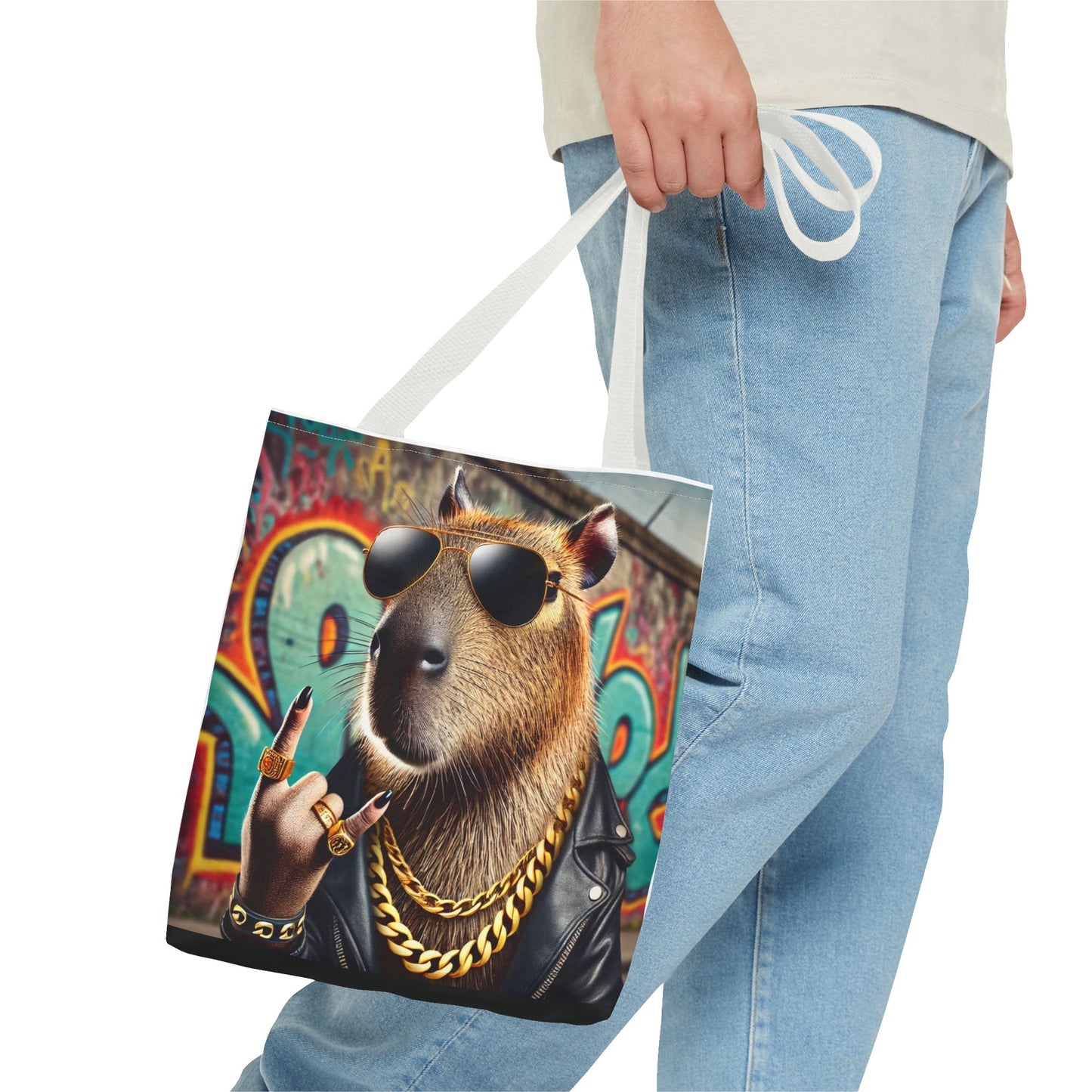 Queen Capybara Graphic Tote Bag - Trendy Eco-Friendly Shopping Bag