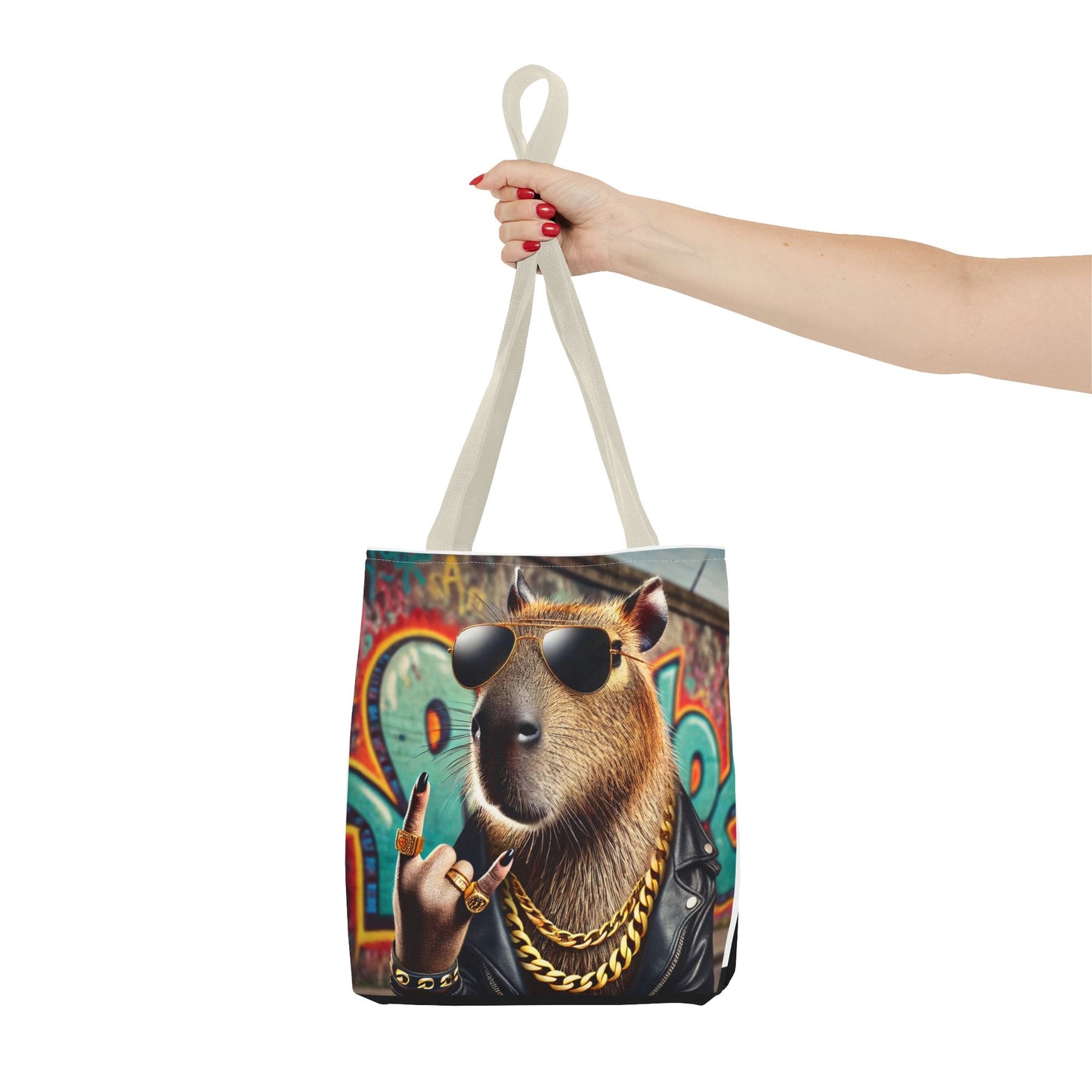 Queen Capybara Graphic Tote Bag - Trendy Eco-Friendly Shopping Bag