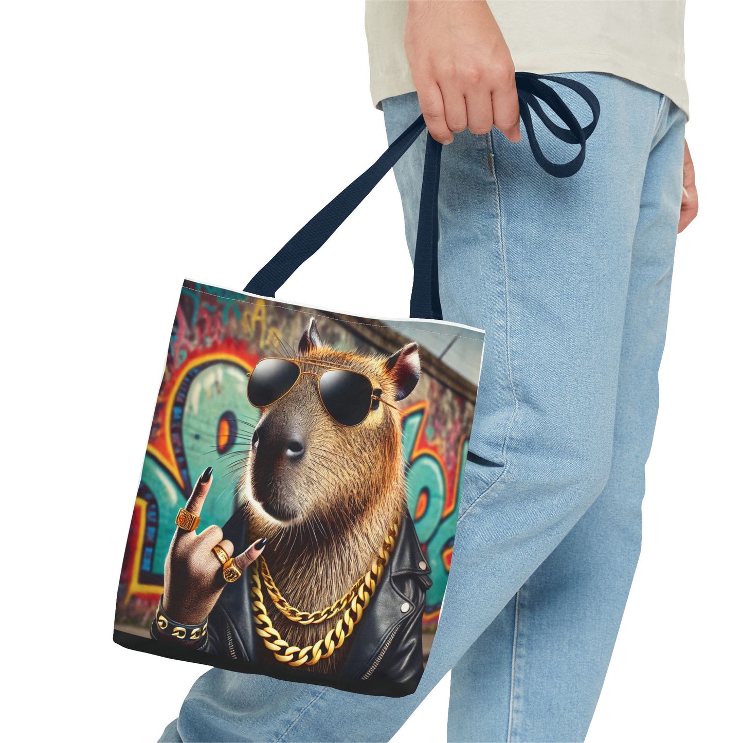 Queen Capybara Graphic Tote Bag - Trendy Eco-Friendly Shopping Bag