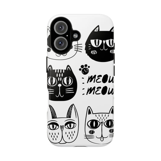 Cat Lovers Tough Phone Case - Whimsical Meow Design