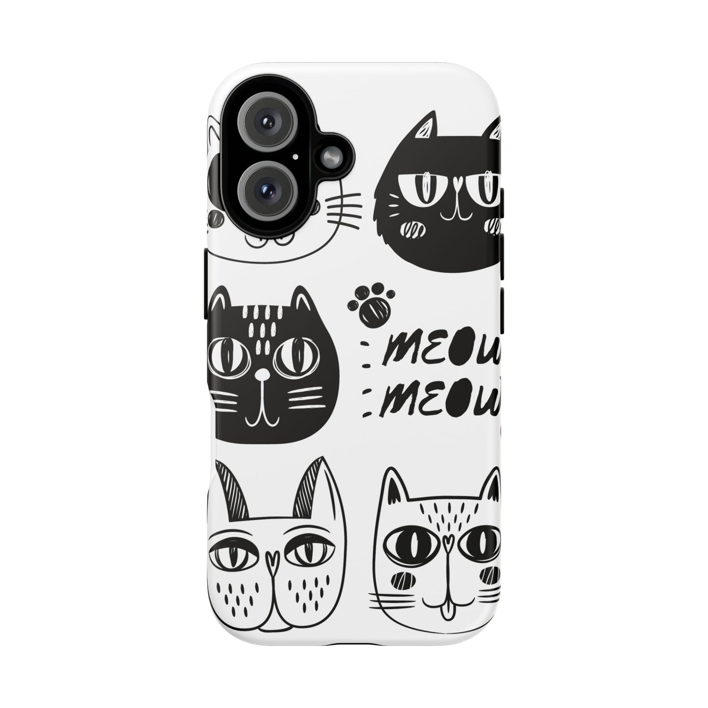 Cat Lovers Tough Phone Case - Whimsical Meow Design