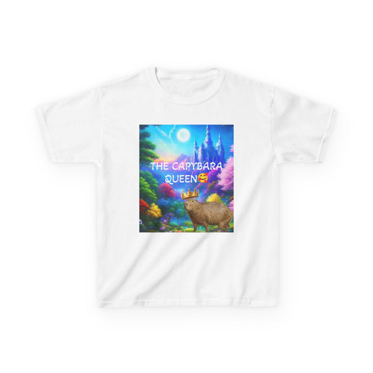 Capybara Queen Kids Tee - Magical Fantasy Animal Shirt