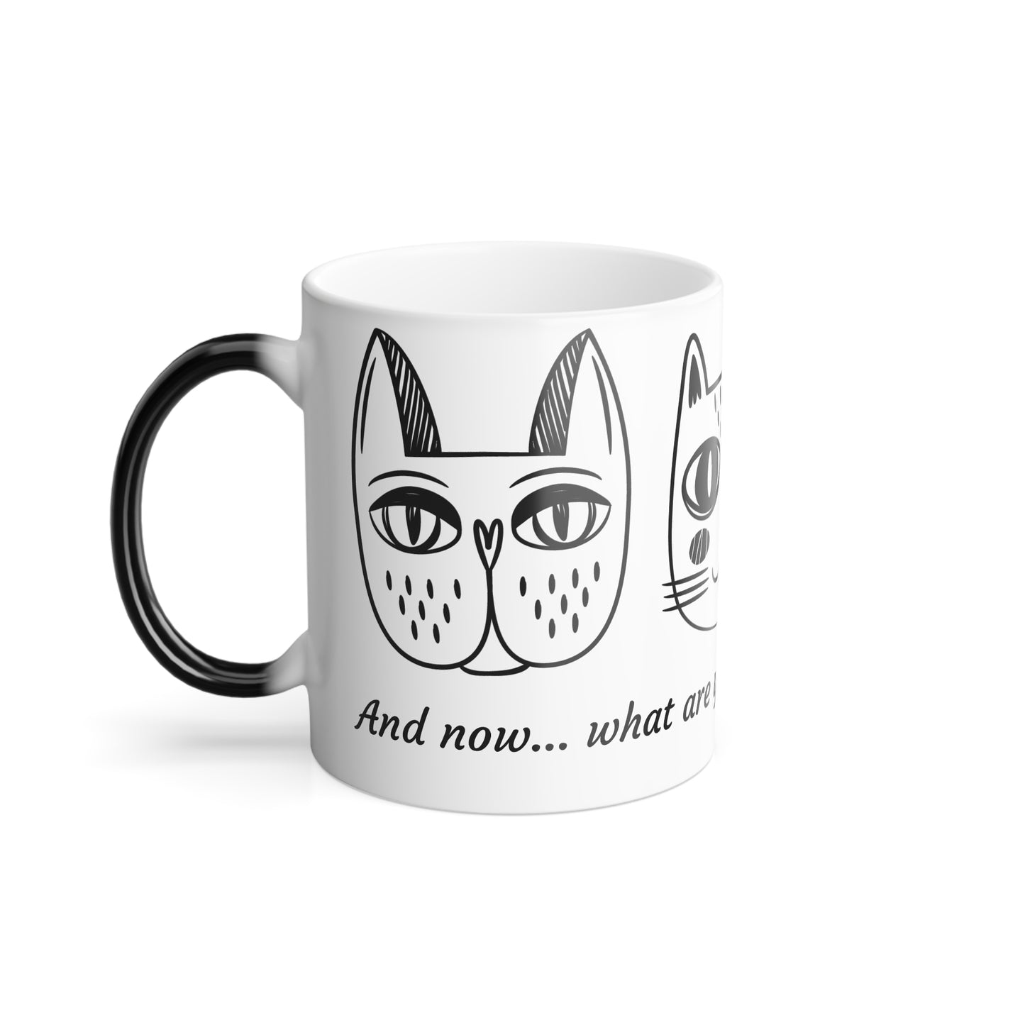Whimsical Cat Color Morphing Mug - Fun Conversation Starter for Cat Lovers