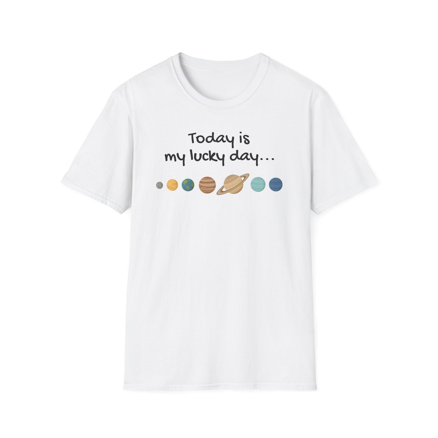 Lucky Day Unisex Softstyle T-Shirt - Fun Planet Graphic Tee