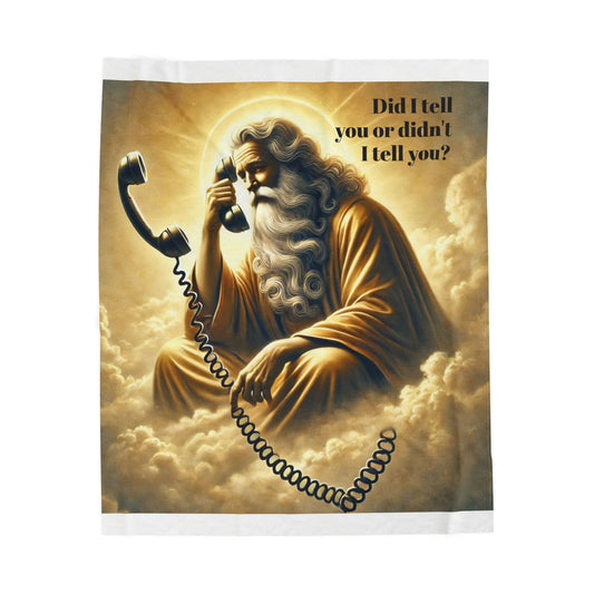 Heavenly Connection Velveteen Plush Blanket - Cozy Prayer and Meditative Artwork