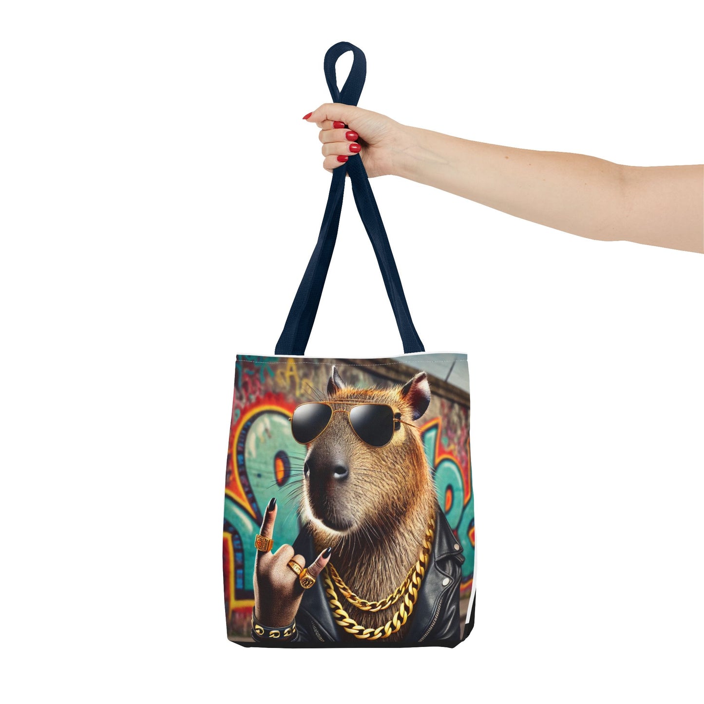 Queen Capybara Graphic Tote Bag - Trendy Eco-Friendly Shopping Bag