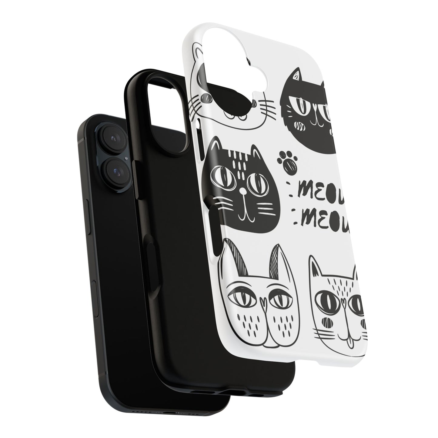 Cat Lovers Tough Phone Case - Whimsical Meow Design