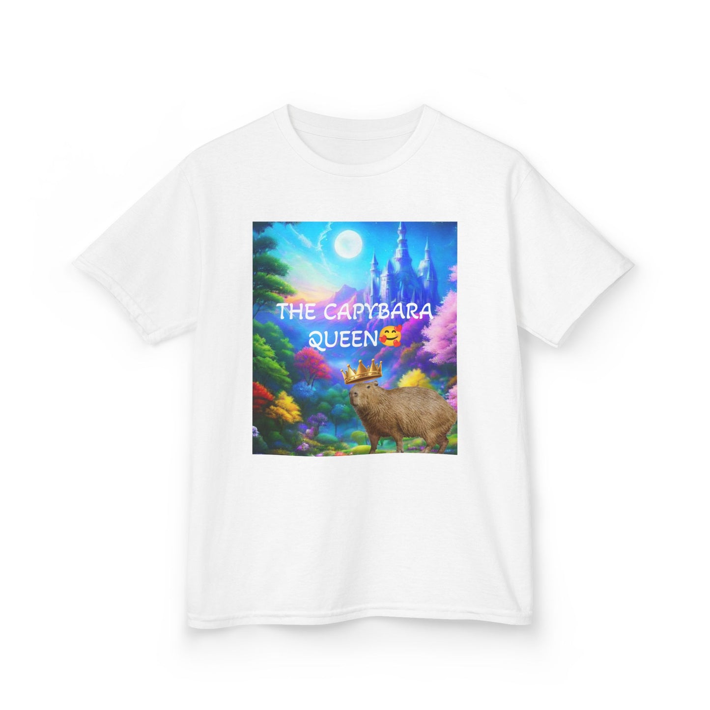 Capybara Queen Kids Tee - Magical Fantasy Animal Shirt